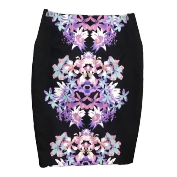 MOSSIMO FLORAL PRINT FITTED PENCIL SKIRT 4 - Picture 1 of 10